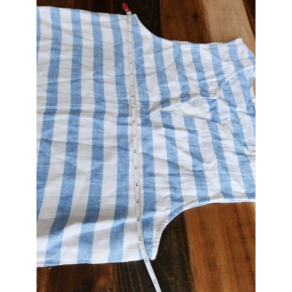 Beach Lunch Lounge NWT Blue White Nautical Linen Blend Shift Dress Sz S MSRP $58 - Picture 5 of 10